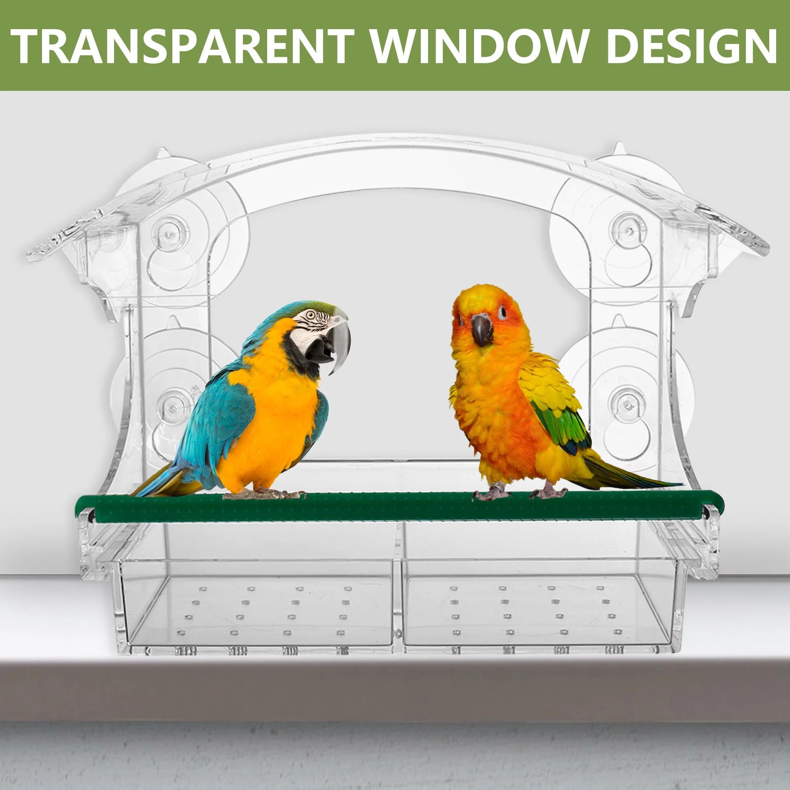 Elevate Your Birdwatching Experience with Our Large Capacity Window Bird Feeder - Durable Acrylic Design with 4 Suction Cups